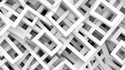 Abstract composition of overlapping white frames