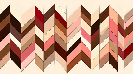 Fototapeta premium Chevron Patterned Skin Tone Mosaic Displaying Diverse Colors and Shades of Human Complexions Art