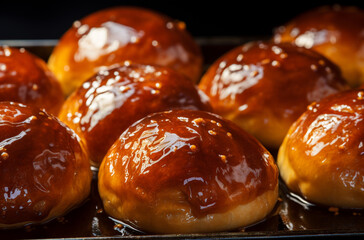 Glossy Buns with a Rich, Deep Color