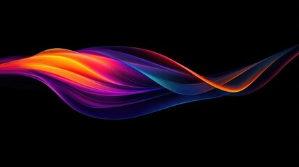 Abstract light waves in bright, vivid colors cutting through a dark black background, creating a dynamic and visually exciting visual experience