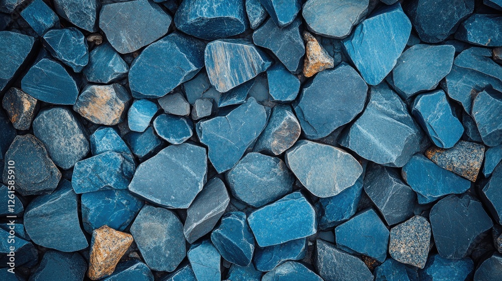 Poster Abstract modern background with geometric blue stones and rocks, showcasing a simplistic yet artistic and stylish design with sharp edges