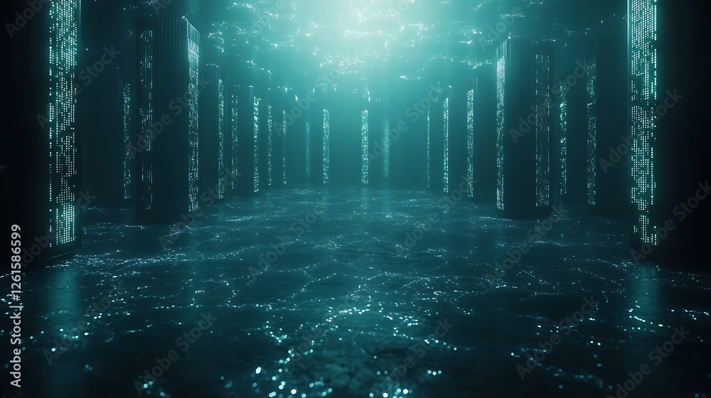 Poster Futuristic data network processing image