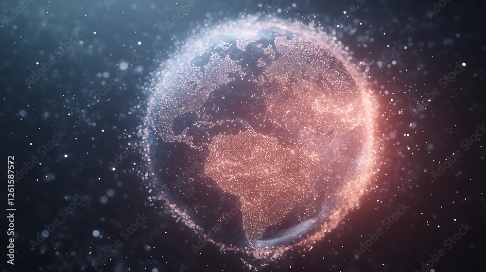 Poster futuristic transparent smart map hologram image