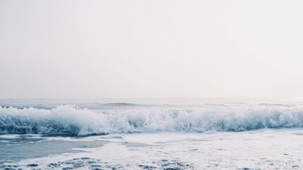 Floodwaters surge across a desolate land, storm clouds loom, capturing nature's destructive force.