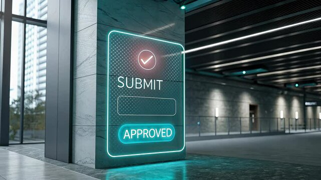 Digital submit button with approved status display