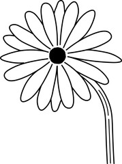 Simple Daisy Flower Line Art