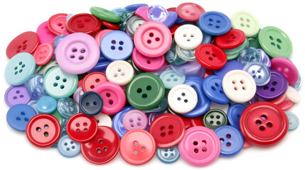 Colorful buttons array crafting art and design sewing and fashion materials closeup detailed