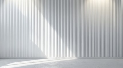 Modern minimalist interior with fluted wall and soft light, creating a serene and inviting atmosphere