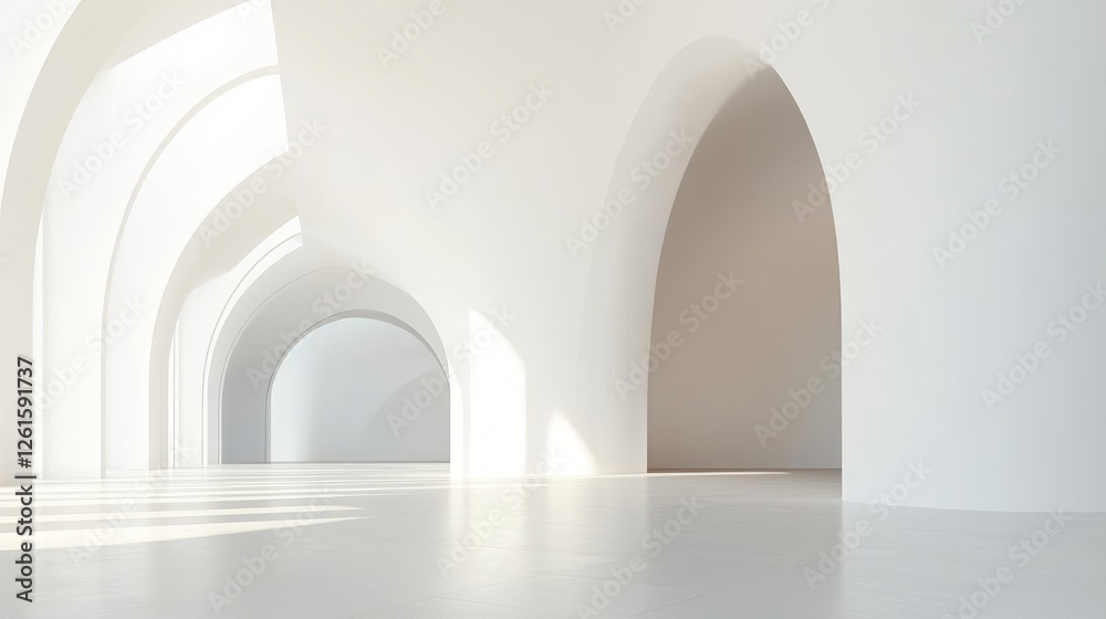 Poster Minimalistic white background with soft, curving lines gracefully blending together for a subtle yet elegant and modern look