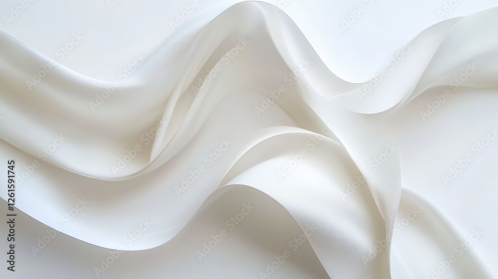 Poster Minimalistic white background with soft, curving lines gracefully blending together for a subtle yet elegant and modern look