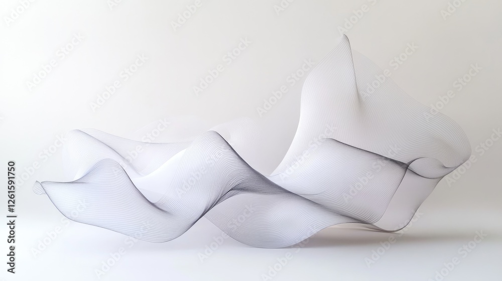 Aufkleber minimalistic white background with soft, curving lines gracefully blending together for a subtle yet