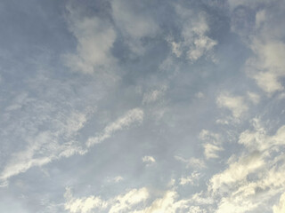 Soft Sky With Fluffy Clouds and Light Colors