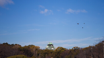 Osaka Castle in Osaka Japan. Osaka Castle is one of Japan's most famous landmarks.
