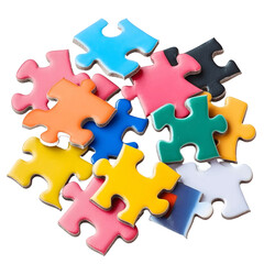 Obraz premium Multi shape and multi colored puzzle pieces for interactive learning