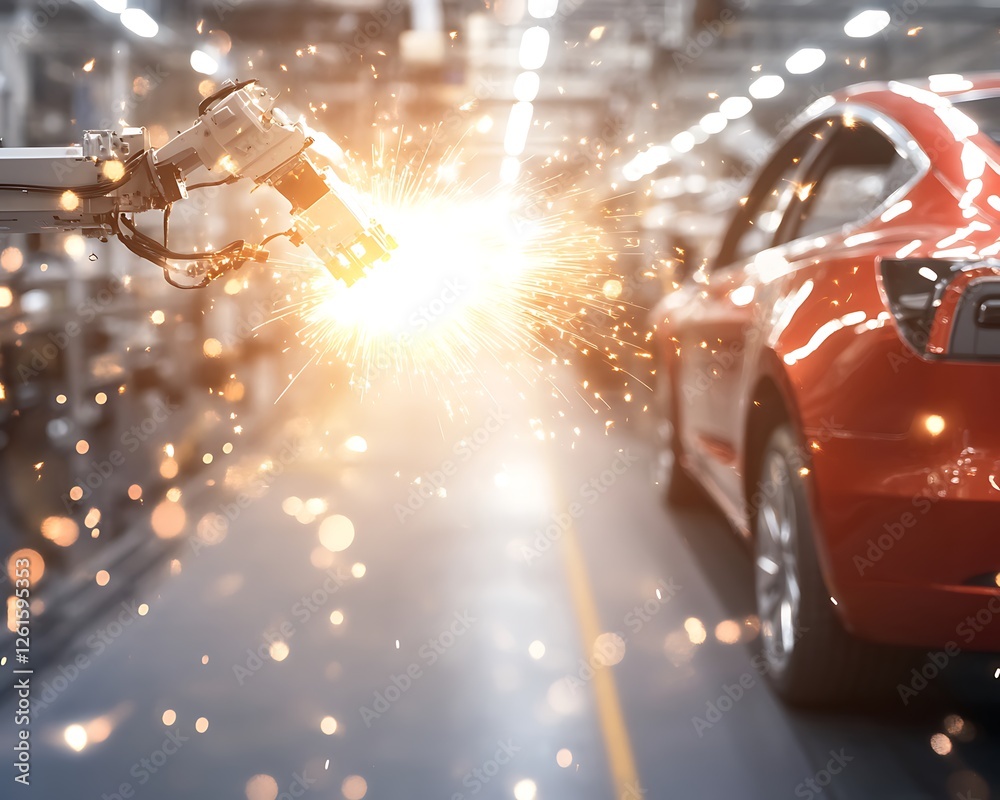 Poster state-of-the-art automobile production line image