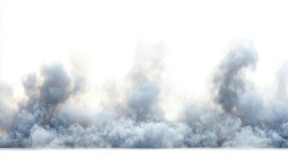 Soft Gray Smoke Rising in a Dramatic Atmospheric Scene