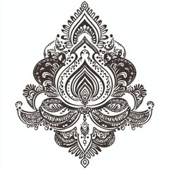 Fototapeta premium Intricate Mandala Design with Ornate Patterns and Symmetrical Shapes in Black and White for Artistic Inspiration