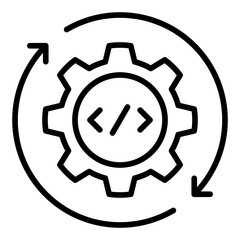 Integration Icon. Vector Illustration. Symbol of System Connection and Software Synchronization