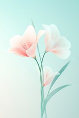 Fototapeta premium Delicate floral arrangement nature artwork soft pastel palette close-up view serenity and beauty
