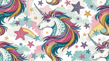 Obraz premium Colorful Unicorn Camouflage Landscape Photography Backdrop Texture - Fantasy Nature Scene