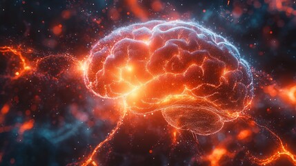 Brain circuitry with glowing off switch, symbolizing innovative anxiety control through scientific research.