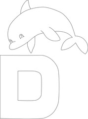 jumping dolphin next to letter D