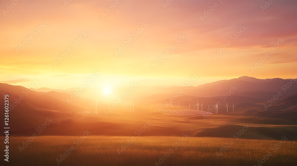 Poster A visually striking image depicting a large renewable energy project in a developing country.