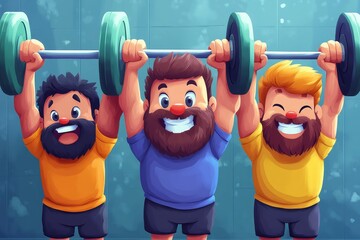 Gym buddies lifting weights