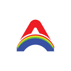 Letter A logo with a beautiful rainbow color combination