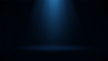 Abstract copyspace black background with soft glow and shiny blue spotlight, Vector illustration © Thanaporn
