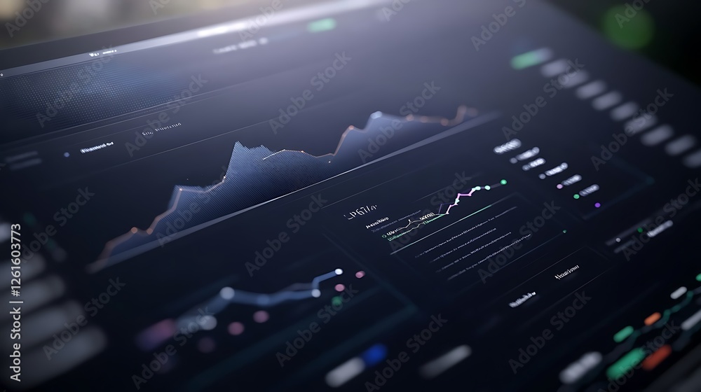 Leinwandbilder Futuristic hyper-realistic dashboard design featuring glowing elements and advanced technology.