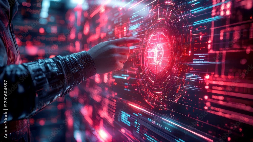 Wall mural cyberpunk digital interface: exploring the future of technology