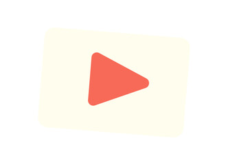 Simple video play icon for media applications. Visual representation of a play button for smartphone apps. Ideal use in promotion, online media, and social channels, flat design.