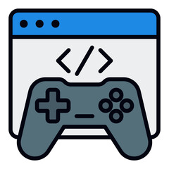 Game Development Icon. Vector Illustration. Symbol of Coding and Video Game Design