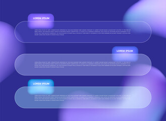 Horizontal Infographic Template for Business Presentation with Modern Glassmorphism Design for Web Interfaces Marketing Brochure or Technology Report with Circle Vector Abstract Graphic Background