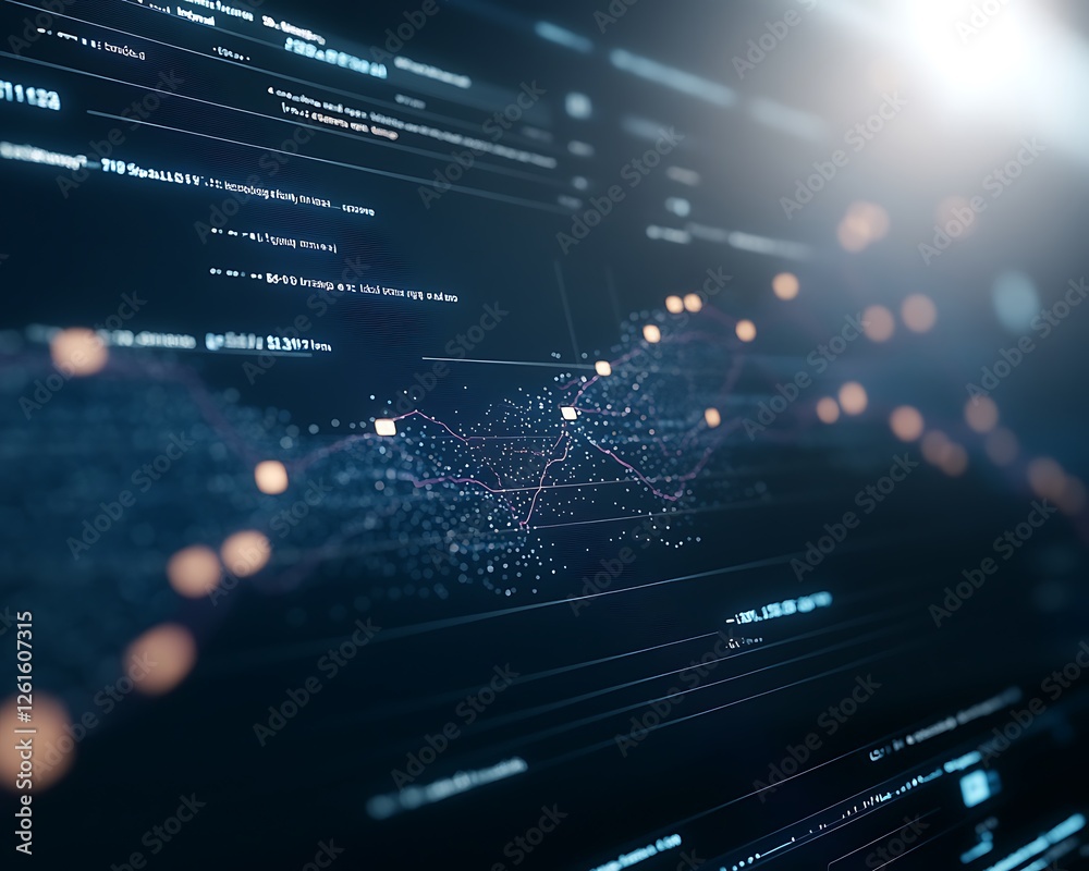 Poster High-tech interface showcasing AI-driven financial security solutions.