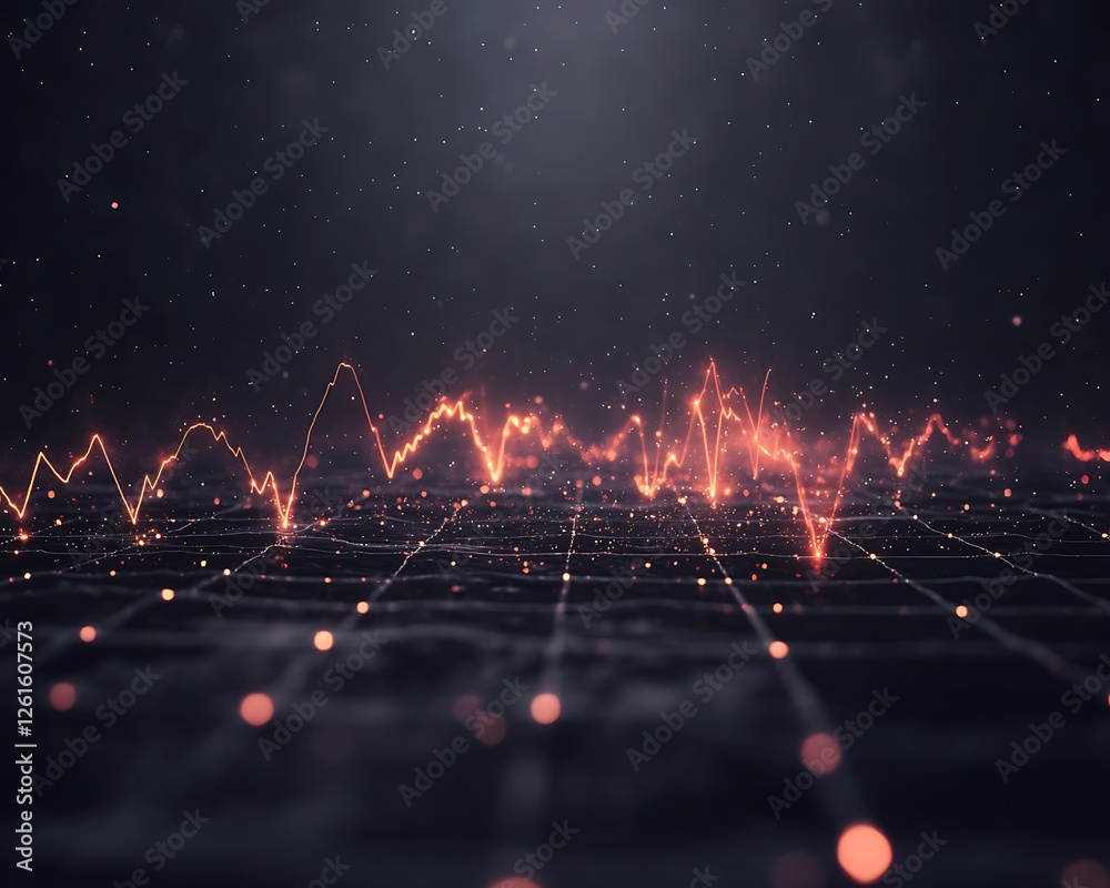 Poster A vibrant image of a high-tech economic forecasting interface featuring glowing elements.