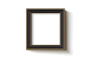 Elegant black photo frame with bold gold trim, perfect for showcasing art