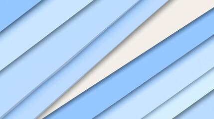 Obraz premium Abstract diagonal stripes softly blend pastel blue and white hues. AI Generated