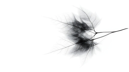 Fototapeta premium Delicate Veins of Autumns Fading Maple Leaves Revealing Nature's Ephemeral Beauty in Monochrome Tone