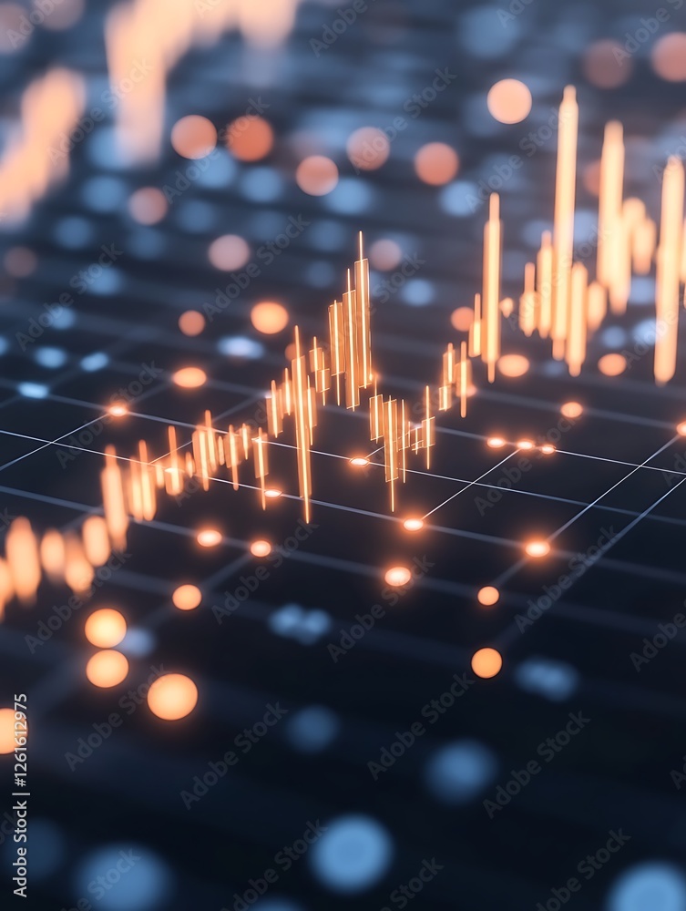Aufkleber futuristic global stock market hub concept image with interconnected elements.