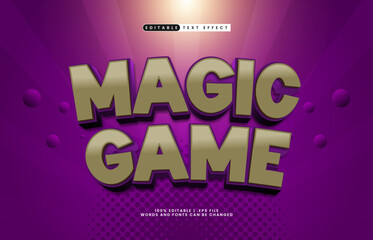 magic game editable text effect with a kids and play text style