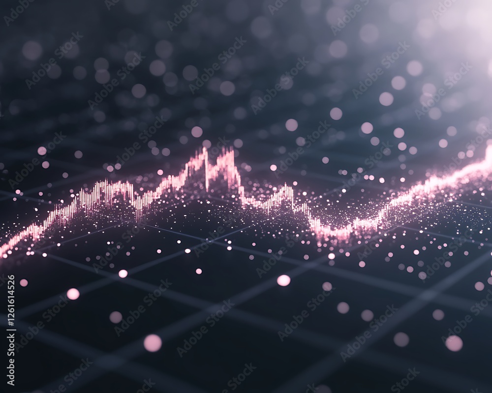 Poster Futuristic economic forecasting tool with a glowing design, ideal for tech and finance themes.