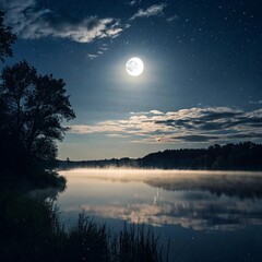 sunset over the lake