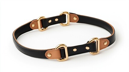 Pet Products Concepts. Black leather belt with gold hardware and adjustable straps.