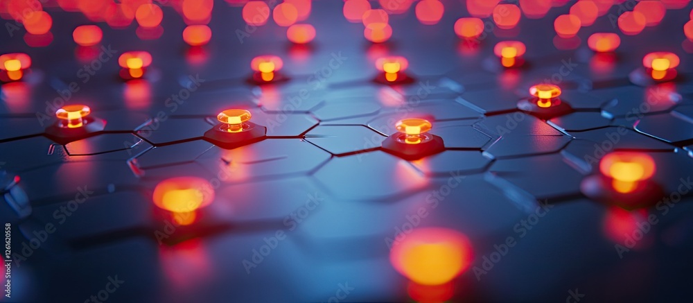 Aufkleber illuminated hex grid structure