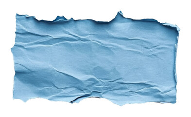 Obraz premium Crinkled blue paper texture on transparent background, artistic concept