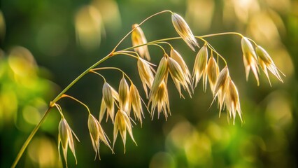 Fototapeta premium A close-up shot of a single wild oat plant, showcasing its delicate stem