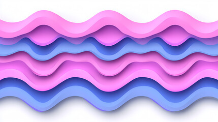 Obraz premium Dreamy Pastel Pink and Blue Waves Layered Abstract Background Design for Creative Visuals