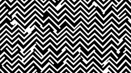 Dynamic Abstract Interwoven Chevron Pattern in Striking Black and White Optical Art Design